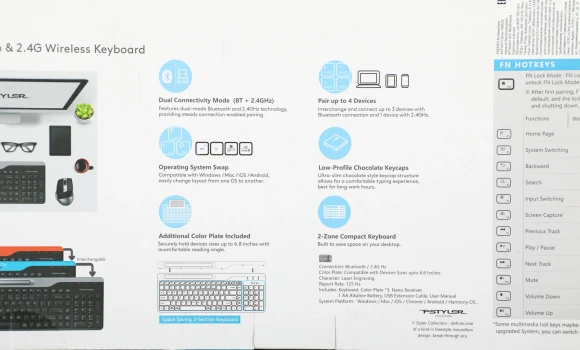 Клавиатура A4Tech FBK25 черный/серый USB беспроводная BT/Radio slim Multimedia (FBK25 BLACK)