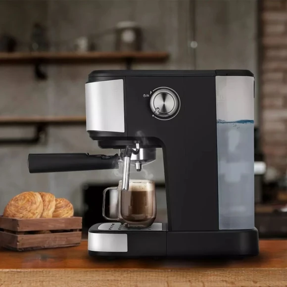 Кофеварка рожковая Kitfort КТ-7224 1100Вт нержавеющая сталь/черный Кофеварка рожковая Kitfort КТ-7224 1100Вт нержавеющая сталь/черный