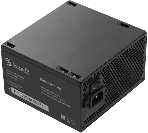Блок питания Bloody ATX 600W BD-PS600W 80 PLUS WHITE (20+4pin) APFC 120mm fan 6xSATA RTL Блок питания Bloody ATX 600W BD-PS600W 80 PLUS WHITE (20+4pin) APFC 120mm fan 6xSATA RTL