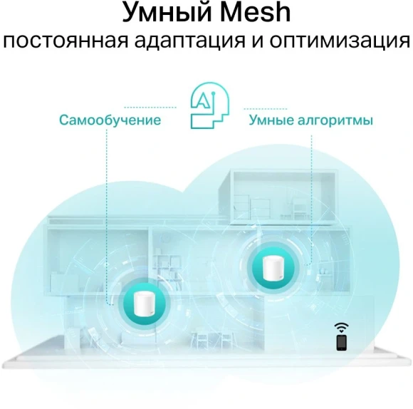 Бесшовный Mesh роутер TP-Link Deco X60(2-Pack) AX5400 10/100/1000BASE-TX белый (упак.:2шт)