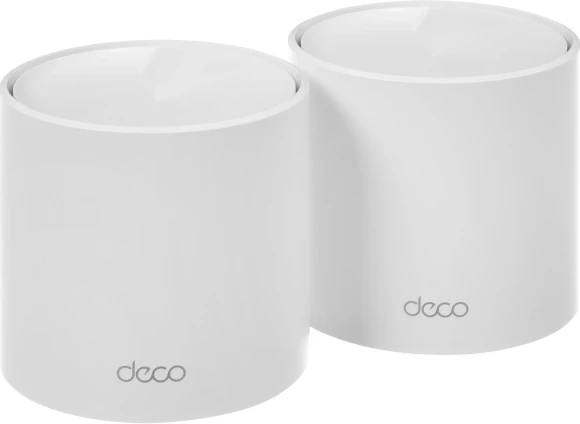 Бесшовный Mesh роутер TP-Link Deco X60(2-Pack) AX5400 10/100/1000BASE-TX белый (упак.:2шт)