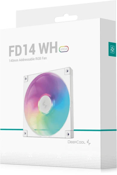 Вентилятор для корпуса Deepcool FD14 ARGB 140х140x25 белый 4-pin 25.6дБ (R-FD14-WHAPN1-G) Ret