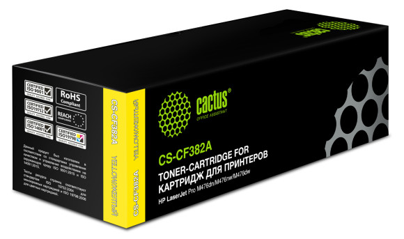 Картридж лазерный Cactus CS-CF382A CF382A желтый (2700стр.) для HP LJ Pro M476dn/M476nw/M476dw
