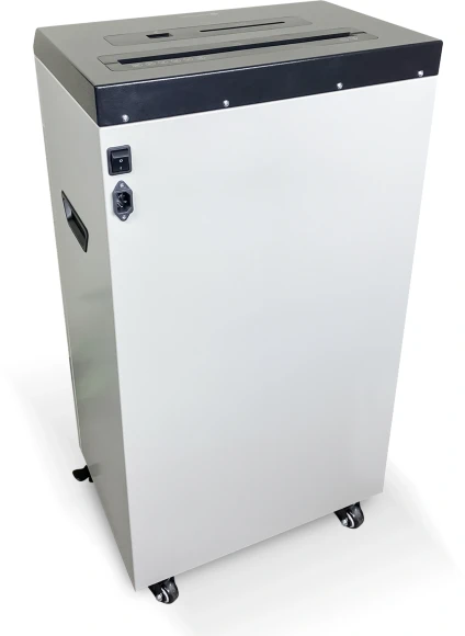 Шредер Heleos УО65-5 белый (секр.P-5) фрагменты 20лист. 65лтр. скрепки скобы пл.карты CD