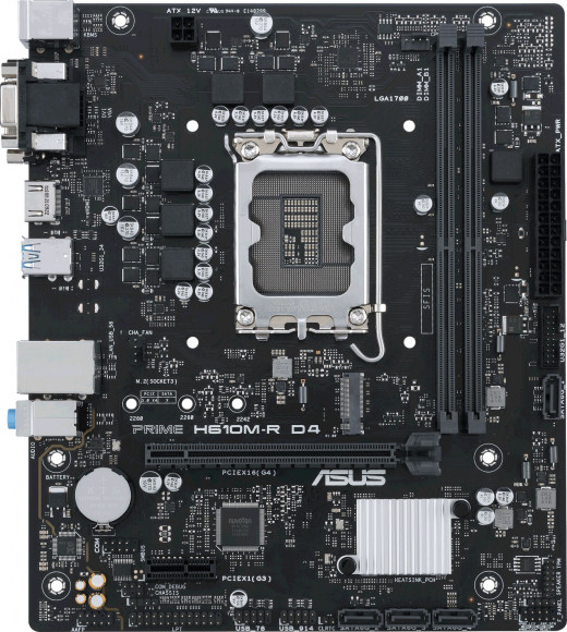 Материнская плата Asus PRIME H610M-R D4-SI Soc-1700 Intel H610 2xDDR4 mATX AC`97 8ch(7.1) GbLAN+VGA+DVI+HDMI White Box Материнская плата Asus PRIME H610M-R D4-SI Soc-1700 Intel H610 2xDDR4 mATX AC`97 8ch(7.1) GbLAN+VGA+DVI+HDMI White Box