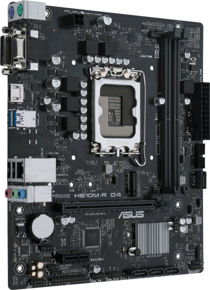 Материнская плата Asus PRIME H610M-R D4-SI Soc-1700 Intel H610 2xDDR4 mATX AC`97 8ch(7.1) GbLAN+VGA+DVI+HDMI White Box Материнская плата Asus PRIME H610M-R D4-SI Soc-1700 Intel H610 2xDDR4 mATX AC`97 8ch(7.1) GbLAN+VGA+DVI+HDMI White Box