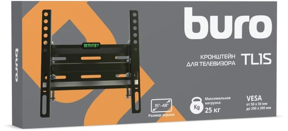 Кронштейн для телевизора Buro TL1S черный 15"-48" макс.25кг настенный наклон Кронштейн для телевизора Buro TL1S черный 15"-48" макс.25кг настенный наклон