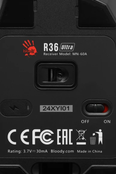 Мышь A4Tech Bloody R36 Ultra черный оптическая 12000dpi беспров. USB 7but Мышь A4Tech Bloody R36 Ultra черный оптическая 12000dpi беспров. USB 7but