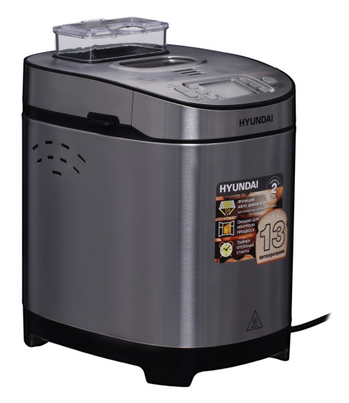 Хлебопечь Hyundai HYBM-M0313G 600Вт серебристый/черный Хлебопечь Hyundai HYBM-M0313G 600Вт серебристый/черный