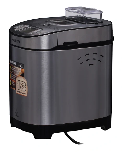 Хлебопечь Hyundai HYBM-M0313G 600Вт серебристый/черный Хлебопечь Hyundai HYBM-M0313G 600Вт серебристый/черный