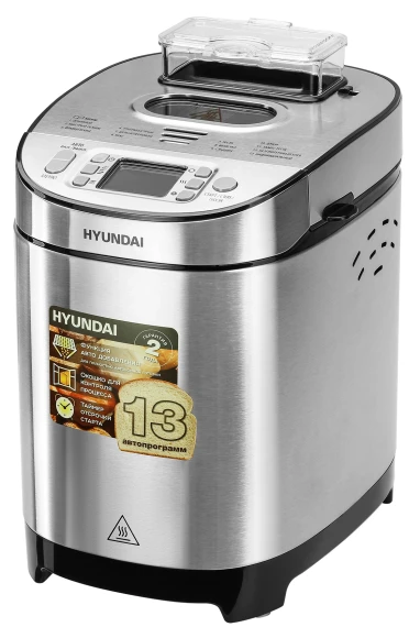 Хлебопечь Hyundai HYBM-M0313G 600Вт серебристый/черный Хлебопечь Hyundai HYBM-M0313G 600Вт серебристый/черный