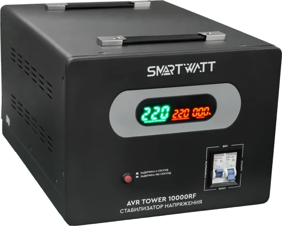 Стабилизатор напряжения Smartwatt AVR Tower 10000RF 10000ВА черный Стабилизатор напряжения Smartwatt AVR Tower 10000RF 10000ВА черный