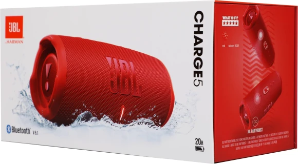 Колонка порт. JBL Charge 5 красный 40W 2.0 BT 15м 7500mAh (JBLCHARGE5RED) Колонка порт. JBL Charge 5 красный 40W 2.0 BT 15м 7500mAh (JBLCHARGE5RED)