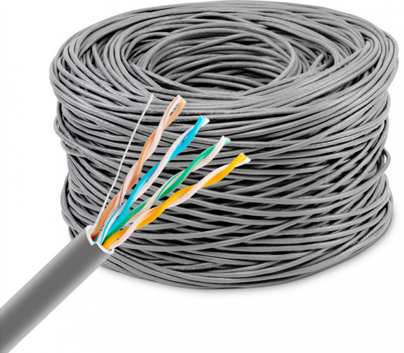 Кабель сетевой Buro BU-COP-050 UTP 4 пары cat.5E solid 0.50мм Cu 305м серый