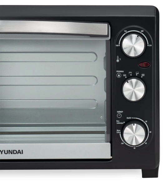 Мини-печь Hyundai MIO-HY073 26л. 1500Вт серебристый/черный