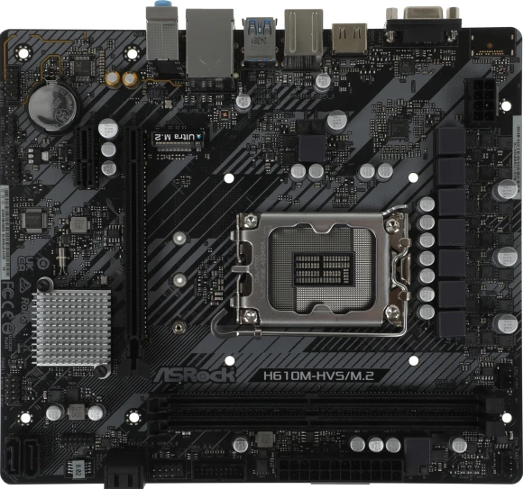 Материнская плата Asrock H610M-HVS/M.2 R2.0 Soc-1700 Intel H610 2xDDR4 mATX AC`97 8ch(7.1) GbLAN+VGA+HDMI Материнская плата Asrock H610M-HVS/M.2 R2.0 Soc-1700 Intel H610 2xDDR4 mATX AC`97 8ch(7.1) GbLAN+VGA+HDMI