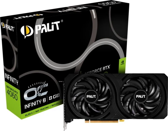 Видеокарта Palit PCI-E 4.0 PA-RTX4060 INFINITY 2 OC NVIDIA GeForce RTX 4060 8Gb 128bit GDDR6 1830/17000 HDMIx1 DPx3 HDCP Ret