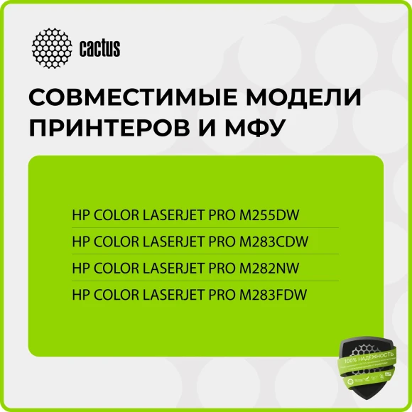 Картридж лазерный Cactus CSP-W2210A 207A черный (1350стр.) для HP M255/MFP M282/M283 с чипом