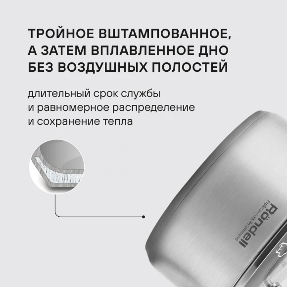 Ковш Rondell Solo RDS-1601 1.3л. d=16см (с крышкой) стальной
