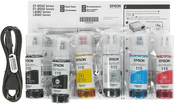 МФУ струйный Epson L8180 (C11CJ21403/402/504/502) A3 Duplex Net WiFi черный