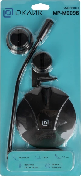 Микрофон проводной Оклик MP-M009B 1.8м черный