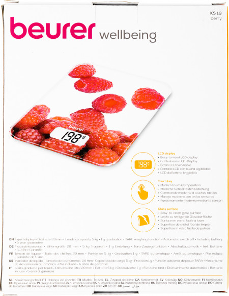 Весы кухонные электронные Beurer KS19 berry макс.вес:5кг рисунок Весы кухонные электронные Beurer KS19 berry макс.вес:5кг рисунок