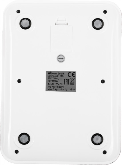 Весы кухонные электронные Beurer KS19 berry макс.вес:5кг рисунок Весы кухонные электронные Beurer KS19 berry макс.вес:5кг рисунок