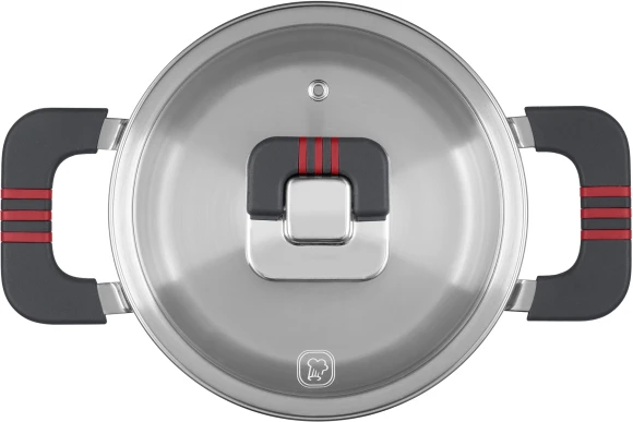 Кастрюля Rondell Stripes RDS-1637 2.8л. d=20см (с крышкой) стальной