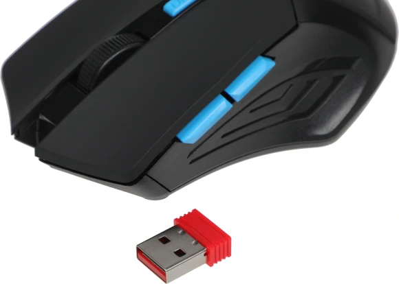 Мышь Defender Accura MM-275 черный/синий оптическая 1600dpi беспров. USB 5but (52275)