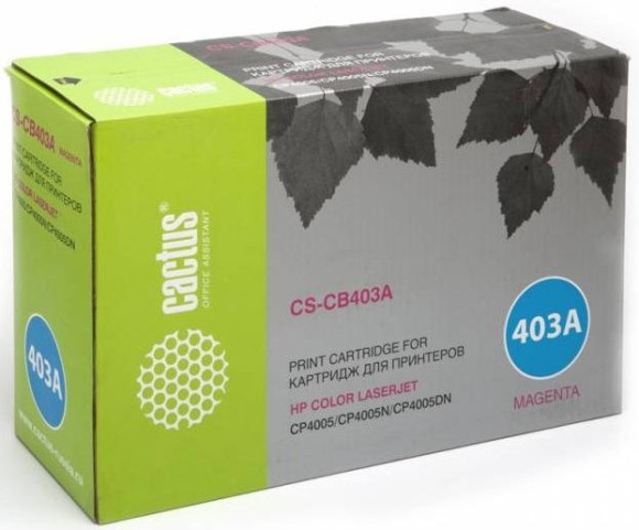 Картридж лазерный Cactus CS-CB403AR CB403A пурпурный (7500стр.) для HP CLJ CP4005/CP4005DN/CP4005N с чипом