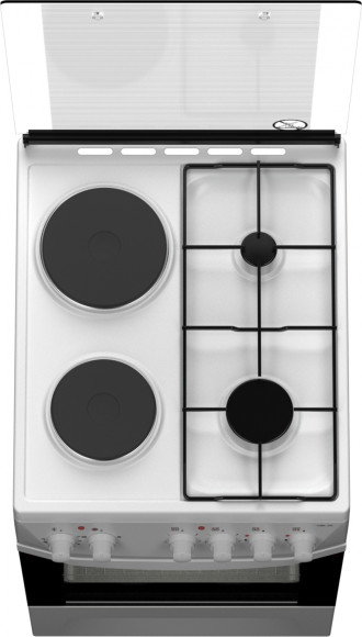 Плита Комбинированная Darina 1D KM 241 337 W белый/черный (стеклянная крышка) реш.сталь Плита Комбинированная Darina 1D KM 241 337 W белый/черный (стеклянная крышка) реш.сталь