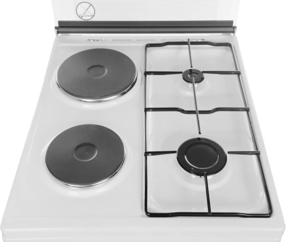 Плита Комбинированная Darina 1D KM 241 337 W белый/черный (стеклянная крышка) реш.сталь Плита Комбинированная Darina 1D KM 241 337 W белый/черный (стеклянная крышка) реш.сталь