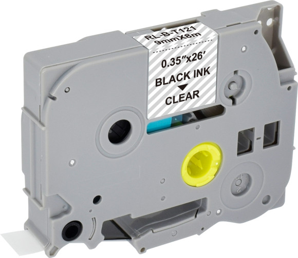 Картридж ленточный Cactus CS-TZE121 TZe-121 черный на прозрачном 9x8 для Brother PT-P1010, PT-P700, P750W, P900W, P950W, PT-D210, D450VP, D600VP, PT-H110BUNDE