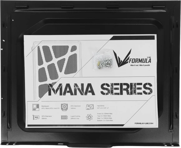 Корпус Formula Mana черный без БП ATX 4x120mm 2xUSB2.0 1xUSB3.0 audio bott PSU Корпус Formula Mana черный без БП ATX 4x120mm 2xUSB2.0 1xUSB3.0 audio bott PSU