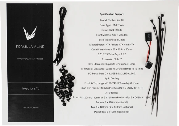 Корпус Formula TimberLine T0 черный без БП ATX 6x120mm 6x140mm 2xUSB3.0 audio bott PSU Корпус Formula TimberLine T0 черный без БП ATX 6x120mm 6x140mm 2xUSB3.0 audio bott PSU