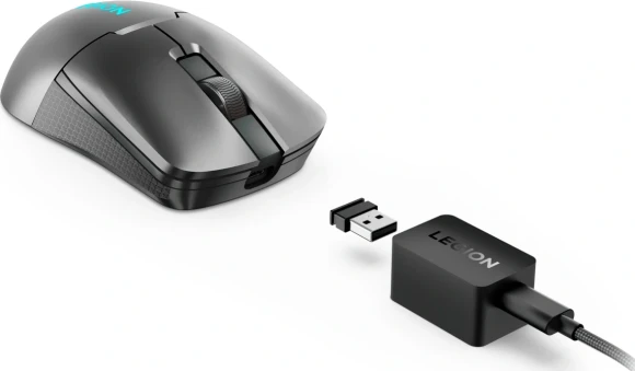 Мышь Lenovo Legion M600s Qi Wireless Gaming темно-серый оптическая 19000dpi беспров. BT/Radio USB 5but (GY51H47355)