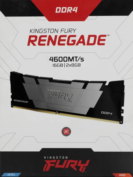 Память DDR4 2x8GB 4600МГц Kingston KF446C19RB2K2/16 Fury Renegade Black RTL Gaming PC4-36800 CL19 DIMM 288-pin 1.5В kit dual rank с радиатором Ret