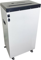 Шредер Heleos УО90-5 белый/черный (секр.P-5) фрагменты 21лист. 90лтр. скрепки скобы пл.карты CD Шредер Heleos УО90-5 белый/черный (секр.P-5) фрагменты 21лист. 90лтр. скрепки скобы пл.карты CD