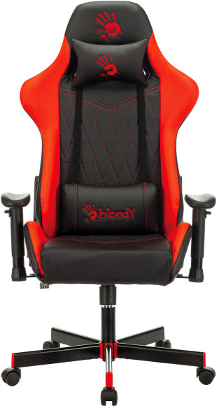 Кресло игровое A4Tech Bloody GC-870 черный/красный ромбик экокожа с подголов. крестов. металл