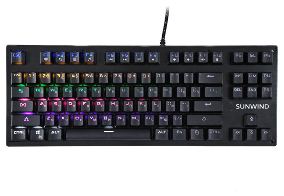 Клавиатура SunWind SW-K900G механическая черный USB Multimedia for gamer LED Клавиатура SunWind SW-K900G механическая черный USB Multimedia for gamer LED