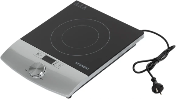 Плита Индукционная Hyundai HYC-0102 серебристый/черный стеклокерамика (настольная)