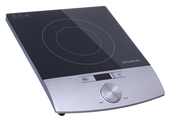 Плита Индукционная Hyundai HYC-0102 серебристый/черный стеклокерамика (настольная)
