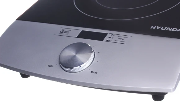 Плита Индукционная Hyundai HYC-0102 серебристый/черный стеклокерамика (настольная)