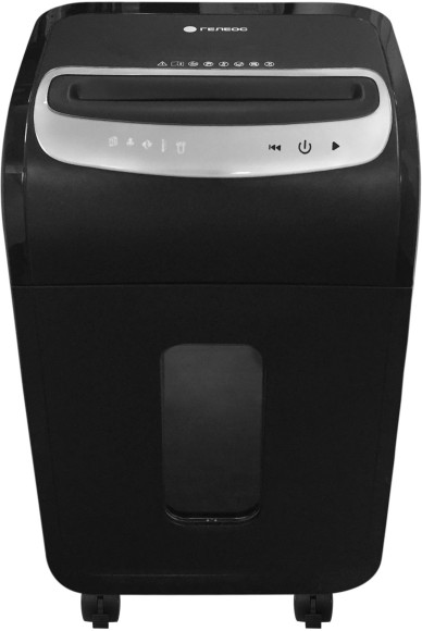 Шредер Heleos УМ35-5 черный/серебристый (секр.P-5) фрагменты 23лист. 35лтр. скрепки скобы пл.карты CD Шредер Heleos УМ35-5 черный/серебристый (секр.P-5) фрагменты 23лист. 35лтр. скрепки скобы пл.карты CD