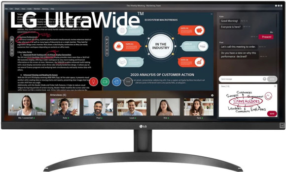 Монитор LG 29" UltraWide 29WP500-B черный IPS LED 21:9 (Ultrawide) HDMI матовая 350cd 178гр/178гр 2560x1080 75Hz FHD 5.2кг