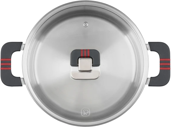 Кастрюля Rondell Stripes RDS-1638 5.2л. d=24см (с крышкой) стальной