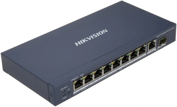 Коммутатор Hikvision DS-3E0510HP-E 9x1Гбит/с 1SFP 6PoE+ 2PoE++ 110W неуправляемый