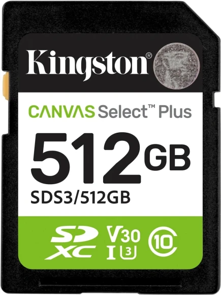 Флеш карта SDXC 512GB Kingston SDS3/512GB Canvas Select Plus V10 w/o adapter Флеш карта SDXC 512GB Kingston SDS3/512GB Canvas Select Plus V10 w/o adapter