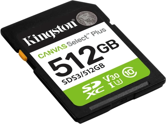 Флеш карта SDXC 512GB Kingston SDS3/512GB Canvas Select Plus V10 w/o adapter Флеш карта SDXC 512GB Kingston SDS3/512GB Canvas Select Plus V10 w/o adapter