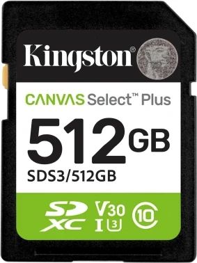 Флеш карта SDXC 512GB Kingston SDS3/512GB Canvas Select Plus V10 w/o adapter Флеш карта SDXC 512GB Kingston SDS3/512GB Canvas Select Plus V10 w/o adapter